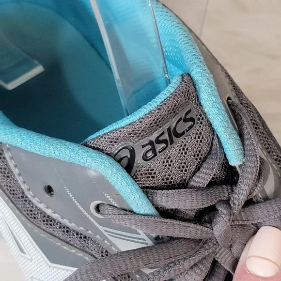 Asics Women's Stormer Running Shoe Gym Workout Athletic Sneaker Sz 9.5 Gray Blue - Picture 8 of 13